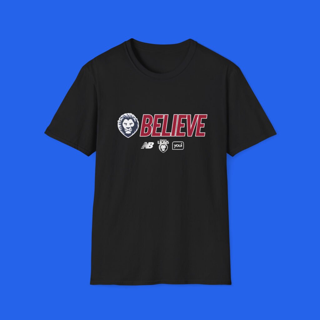Brisbane Lions Believe 2026 AFL Grand Finalist Shirt black front