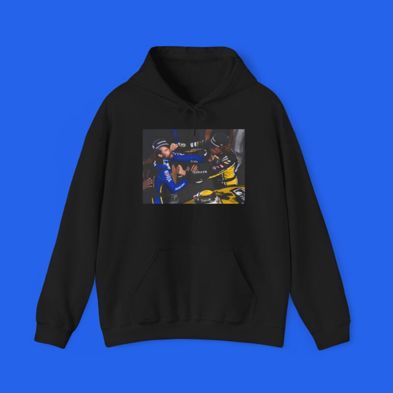 Carson Hocevar fight design black hoodie front