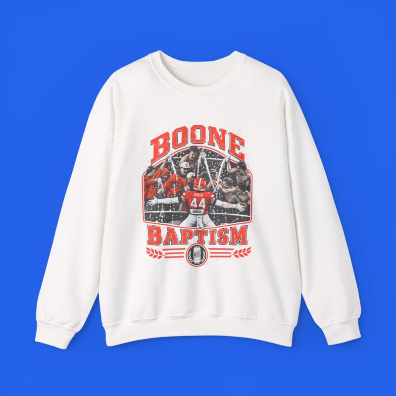 Carson Kolb Boone Baptism white sweatshirt front