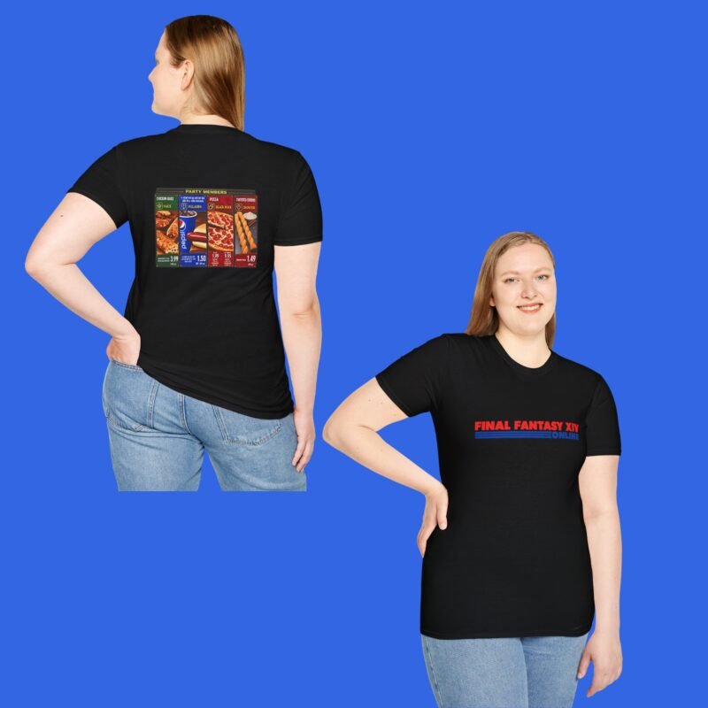 Final-Fantasy-XIV-Costco-Food-Court-Party-Members-Shirt-Female-Model