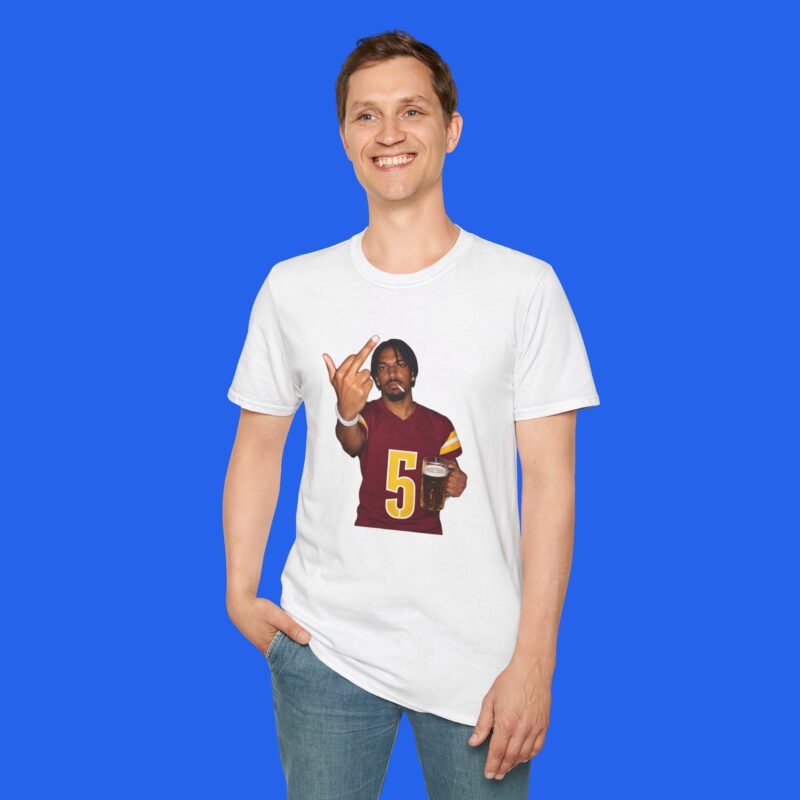 Jayden-Daniels-Middle-Finger-Shirt-White-Male-Model