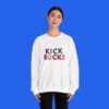 White Kick Rocks Sophie Cunningham sweatshirt female model front