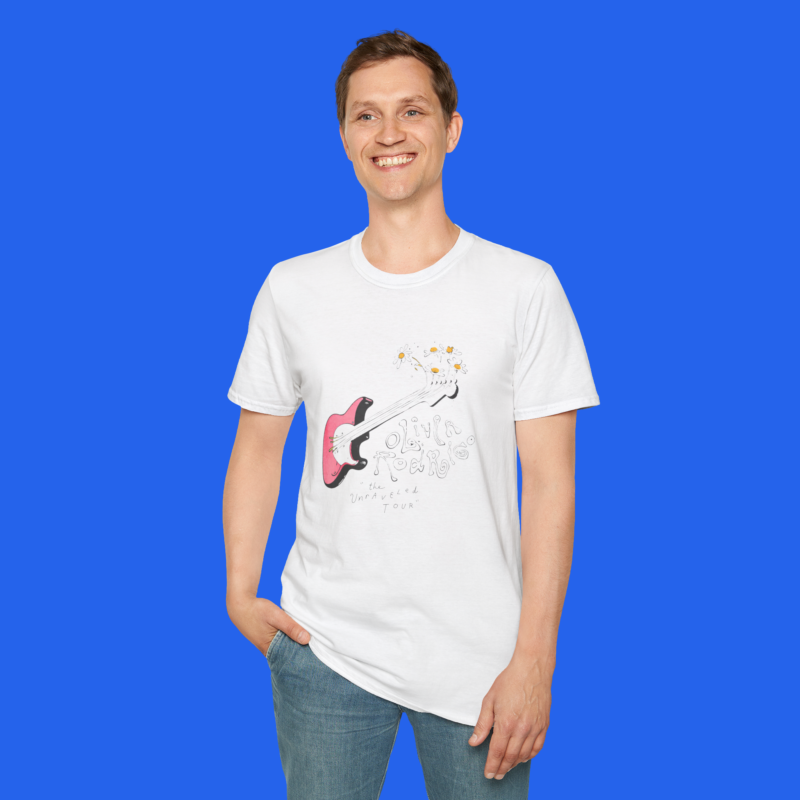 The Unraveled Tour Guitar T-shirt male model