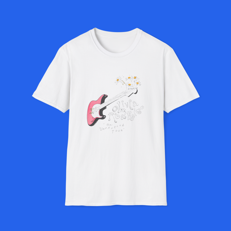 The Unraveled Tour Guitar T-shirt model front