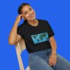 World-Map-Continents-Black-Shirt-Female-Model World-Map-Continents-Black-Shirt-Female-Model