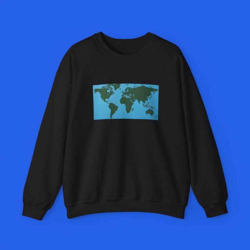 World-Map-Continents-Black-Sweatshirt World-Map-Continents-Black-Sweatshirt