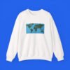 World-Map-Continents-White-Sweatshirt World Map Continents Green And Blue Ocean Shirt