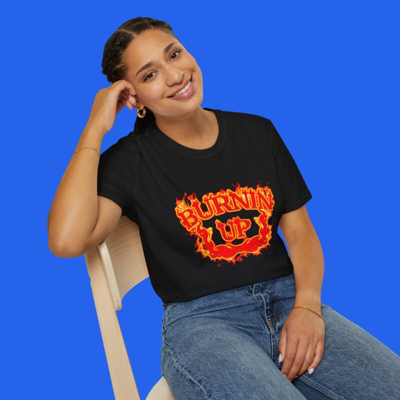 Burnin-Up-Flames-Shirt-Female-Model