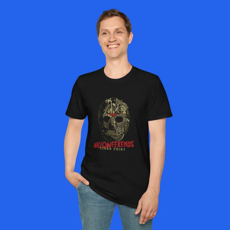 cedar-point-halloweekends-mask-shirt-male-model Cedar Point Halloweekends Mask Shirt